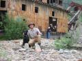 Daisy and myself, posing in front of an old dredge near Chicken, AK.