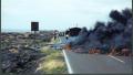 Lava burning the road.