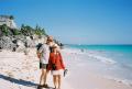 Mom and Dad on the beach at Tulum.