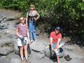 Kelly, Janet and John take a break after our hike through glacial run-off from Exit Glacier.