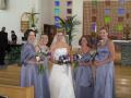 Bride and Bride's maids at St. Thomas More Church in Sandy, UT.